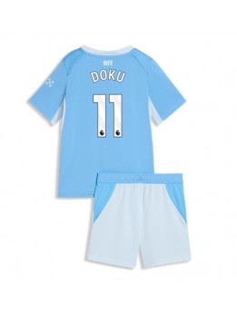 Otroški Nogometna dresi replika Manchester City Jeremy Doku #11 Domači 2026-27 Kratek rokav (+ hlače)